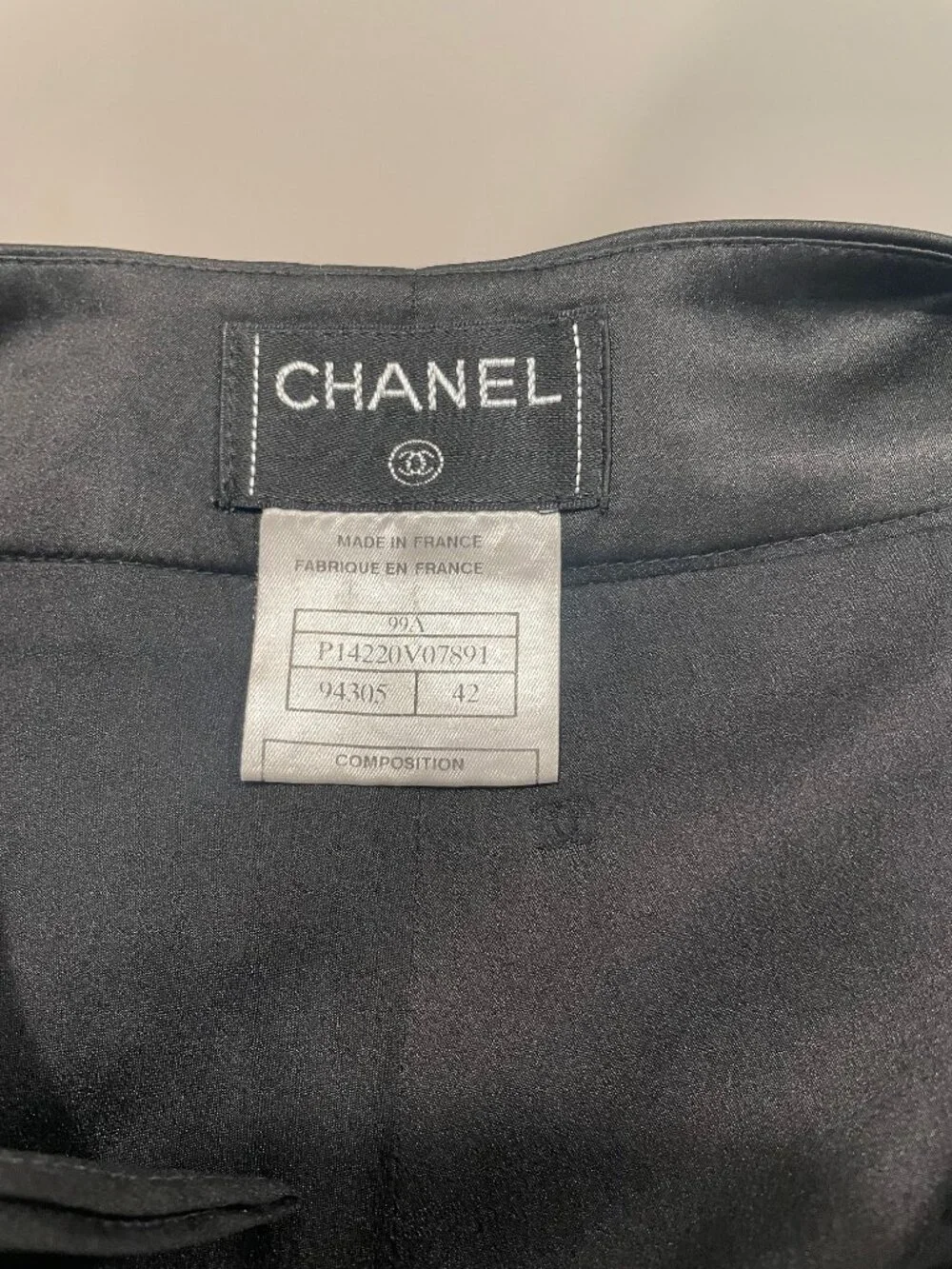 CHANEL Black Pants with Zippered Pockets and Zipper Detailing on Ankles